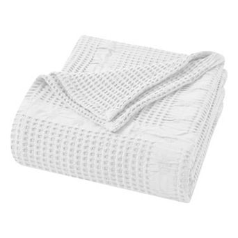 SUPERIOR Mai Geometric Waffle Medium Weight Cotton Blanket