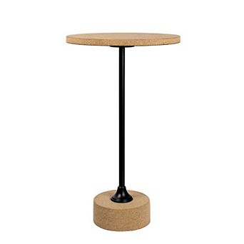 Calix Contemporary Minimalist Metal/Cork Round End Table