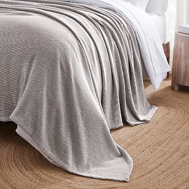 SUPERIOR Maya Chenille Herringbone Medium Weight Cotton Blanket