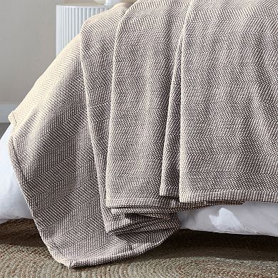 SUPERIOR Maya Chenille Herringbone Medium Weight Cotton Blanket