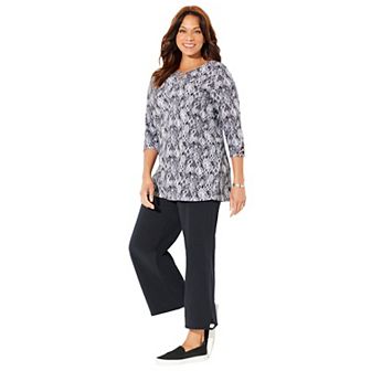 Catherines Women's Plus Size Suprema Crisscross Pullover Tee