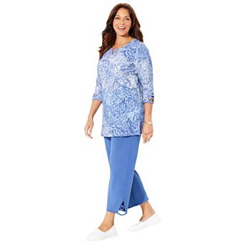 Catherines Women's Plus Size Suprema Crisscross Pullover Tee