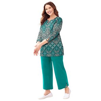 Catherines Women's Plus Size Suprema Crisscross Pullover Tee