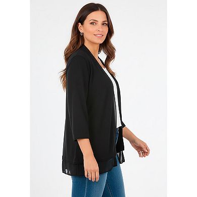 Catherines Women's Plus Size Mixed Media Cardigan