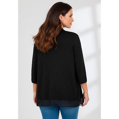 Catherines Women's Plus Size Mixed Media Cardigan