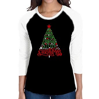 Have Yourself A Merry Little Christmas - Women's Raglan Word Art T-shirt