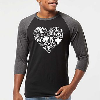 Halloween Heart - Men's Raglan Baseball Word Art T-shirt
