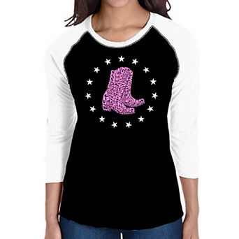 Cowgirl Boots - Women's Raglan Word Art T-shirt