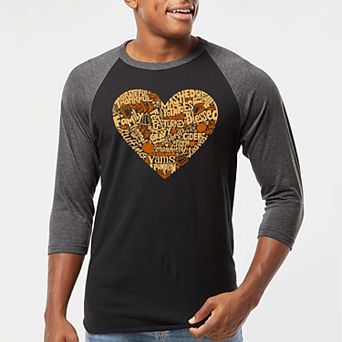 Thanksgiving Heart - Men's Raglan Baseball Word Art T-shirt