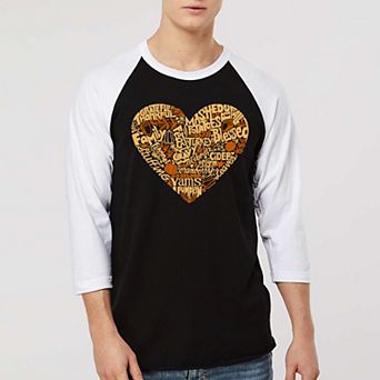 Thanksgiving Heart - Men's Raglan Baseball Word Art T-shirt