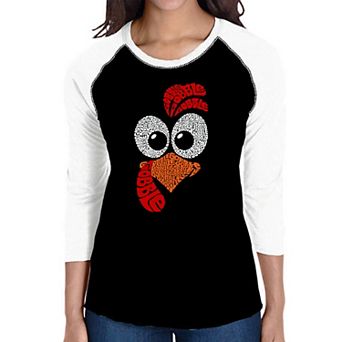 Turkey Face - Women's Raglan Word Art T-shirt