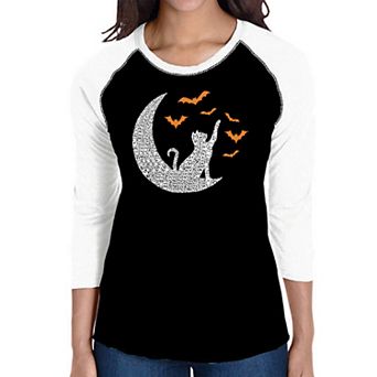 Lunar Bats - Women's Raglan Word Art T-shirt