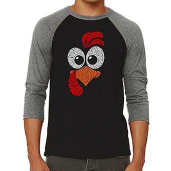 Turkey Face - Men's Raglan Baseball Word Art T-shirt