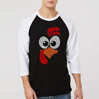 Turkey Face - Men's Raglan Baseball Word Art T-shirt