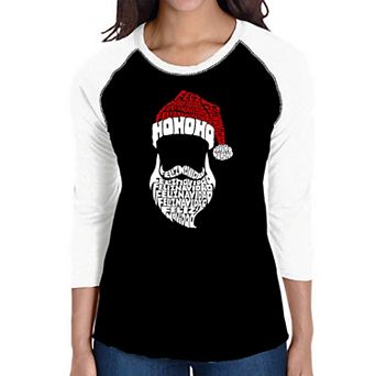 Feliz Navidad Santa Claus - Women's Raglan Word Art T-shirt