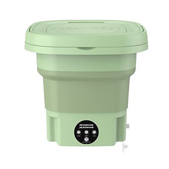 Portable Foldable Washing Machine with Detachable Drain Basket, 3-Mode Electric Washer for Underwear
