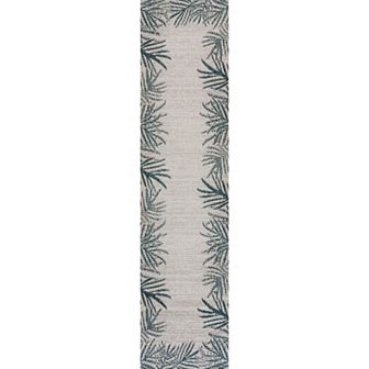 Isla Coastal Cottage Palm Frond Border Indoor/outdoor Area Rug