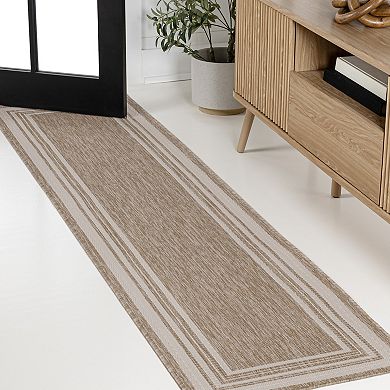Dover Classic 3-stripe Border Indoor/outdoor Runner Rug