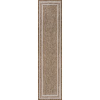 Beckett Classic Casual Border Stripe Indoor/outdoor Runner Rug