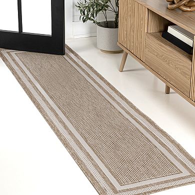 Beckett Classic Casual Border Stripe Indoor/outdoor Runner Rug