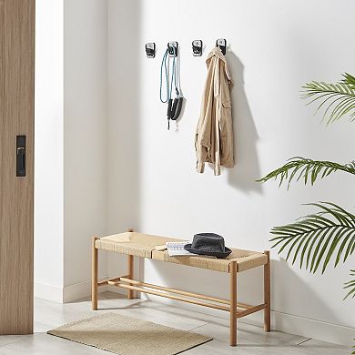 4 Piece Black Cast Iron Dog Tail Wagging Decorative Wall Sculpture Figure Utility Hook Set