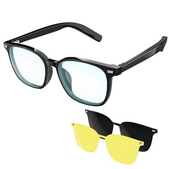 Bluetooth Smart Glasses w/ Multi-Lens- Mic, VR Asst & Audio, IP65, 5hr Battery