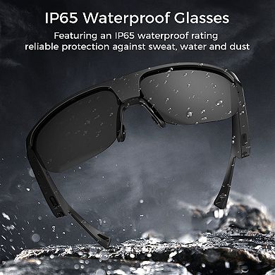 Polarized Bluetooth Smart Glasses w/ Mic, Open-Ear Audio, IP65 & 5-Hr Battery