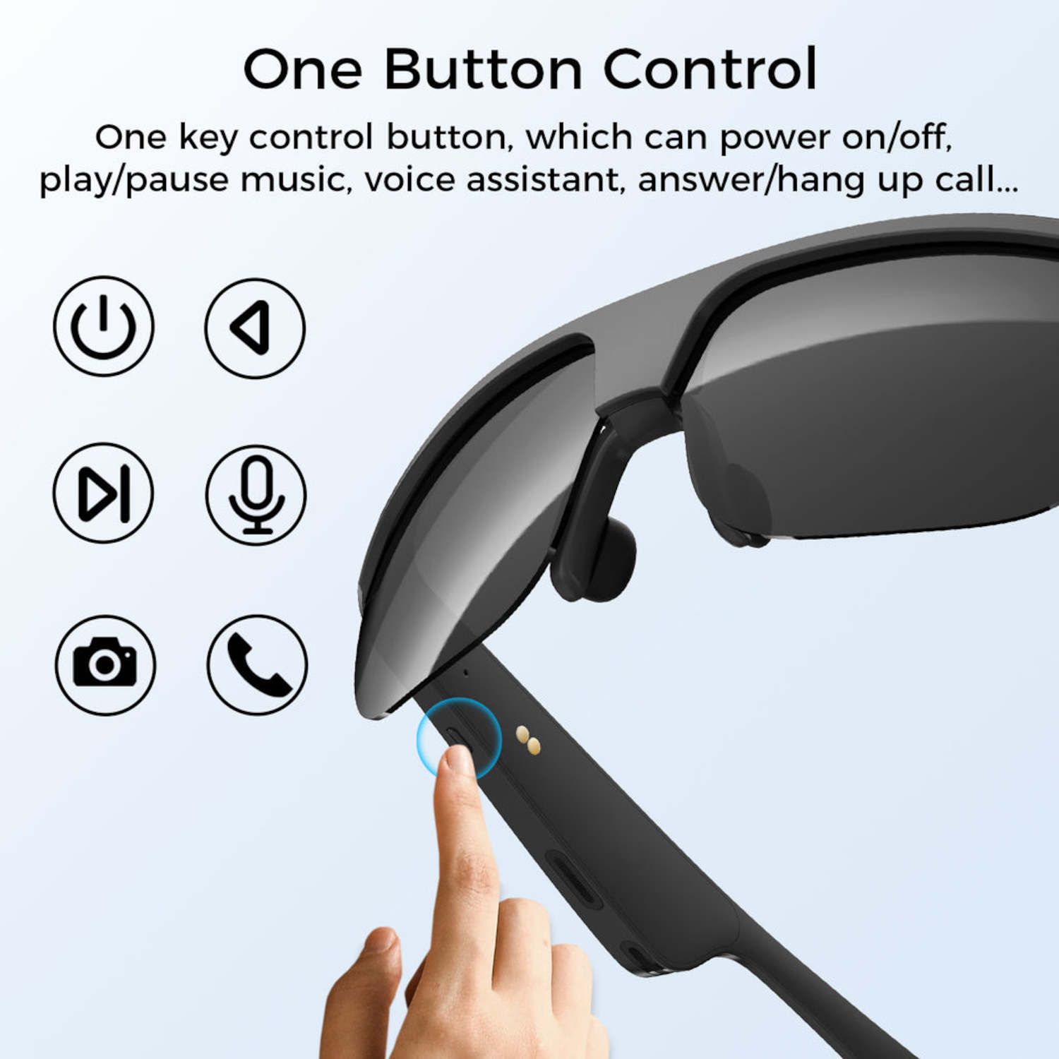 thumbnail image 2 of Bluetooth 5.0 Smart Glasses – Wireless Polarized Sunglasses With Speaker & Voice Control 2 of 4