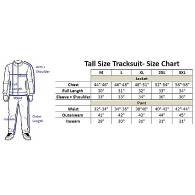 Men’s Tall Active Tracksuit 2-piece Outfit
