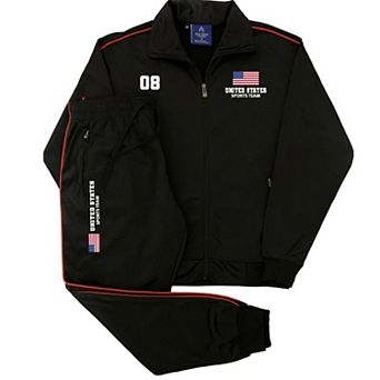 Men's Tracksuit US Sports Theme Track Jacket & Matching Jogging Pants