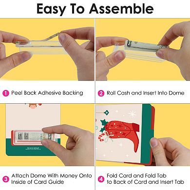 Big Dot of Happiness Christmas Cowboy Western Santa Party Cash Holder Gift 6 Ct