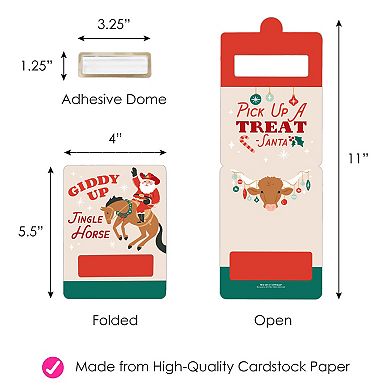 Big Dot of Happiness Christmas Cowboy Western Santa Party Cash Holder Gift 6 Ct