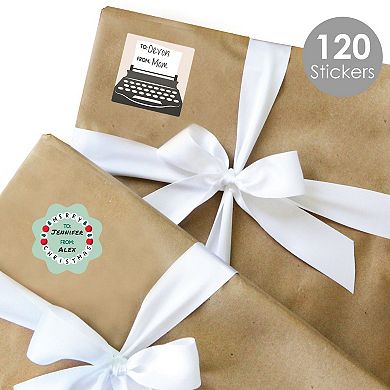 Big Dot of Happiness In My Christmas Era To and From Stickers Assorted Holiday Gift Labels 120 Ct