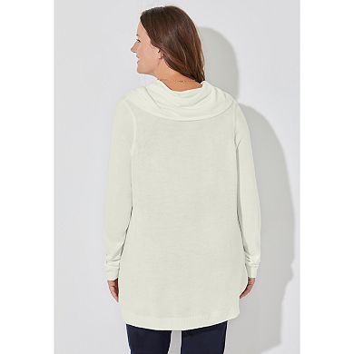 Catherines Women's Plus Size Petite Cashmiracle Cowlneck Sweater