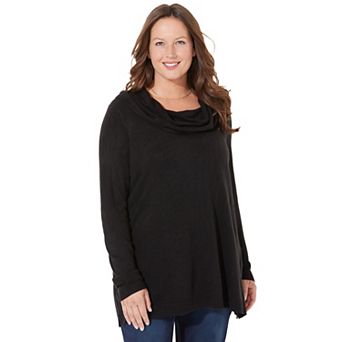 Catherines Women's Plus Size Petite Cashmiracle Cowlneck Sweater