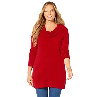 Catherines Women's Plus Size Petite Cashmiracle Cowlneck Sweater