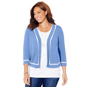 Catherines Women's Plus Size Trimmed Shrug Cardigan