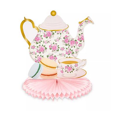 11" Floral Teapot Honeycomb Decorations Party Supplies 6 Pcs