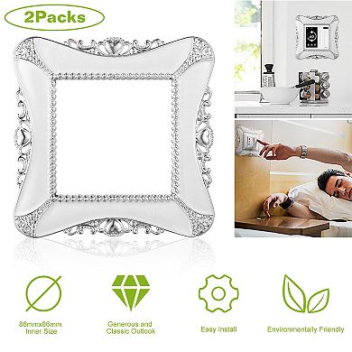 2 Pack Decorative Switch Cover European Style Wall Plate Protector with Adhesive Sticker