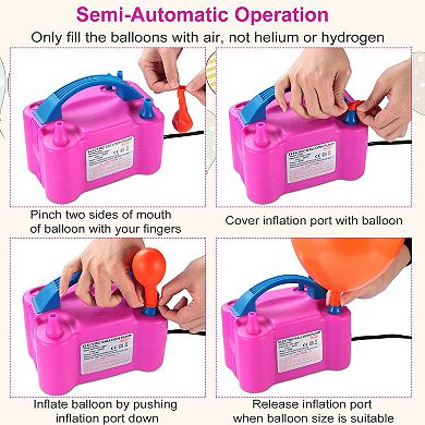 600W Electric Balloon Pump Inflator with Dual Nozzle for Party, Wedding & Festival Decor