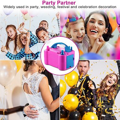 600W Electric Balloon Pump Inflator with Dual Nozzle for Party, Wedding & Festival Decor