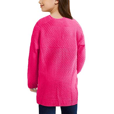 Girls Long Sleeve Cardigan Sweaters Open Front Cable Knit Chunky Kids Oversized Cute Outerwear Coat