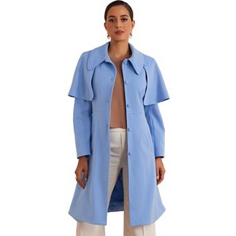 Winter Coats for Women's Removable Cape Single-Breasted Work Casual Outwear Long Jackets