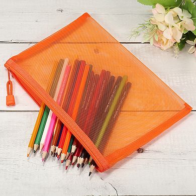 Mesh Zipper Bags, Zip Pouch Pencil Case Storage Pockets for Travel Office Accessories