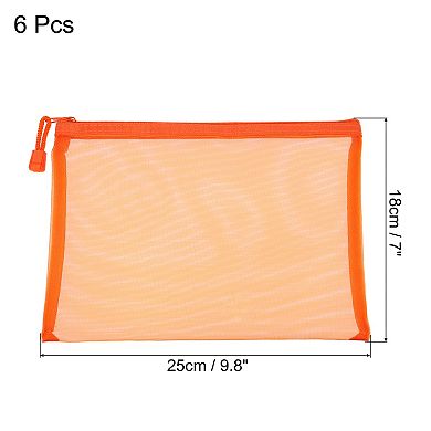 Mesh Zipper Bags, Zip Pouch Pencil Case Storage Pockets for Travel Office Accessories