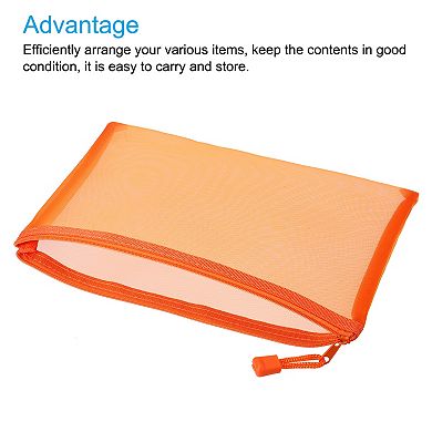 Mesh Zipper Bags, Zip Pouch Pencil Case Storage Pockets for Travel Office Accessories