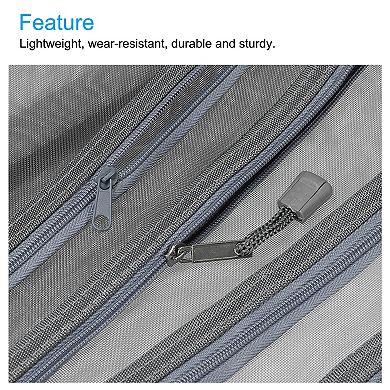 Mesh Zipper Bags Double Layer Zip File Pouch Storage Organizer Pockets for Travel Office