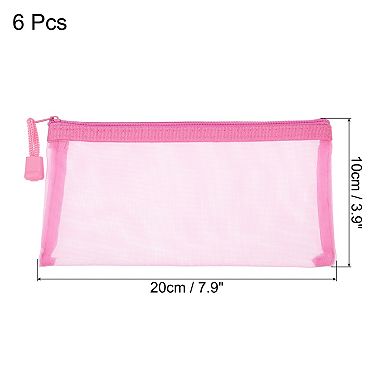 Mesh Zipper Bag Zip Pouch Pencil Case Storage Pockets for Travel Office Accessories