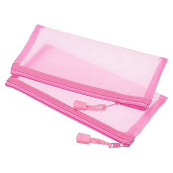Mesh Zipper Bag Zip Pouch Pencil Case Storage Pockets for Travel Office Accessories