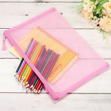 Mesh Zipper Bags Zip Pouch Pencil Case Storage Pockets for Travel Office Accessories